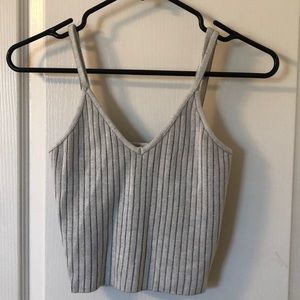 Grey knitted crop top